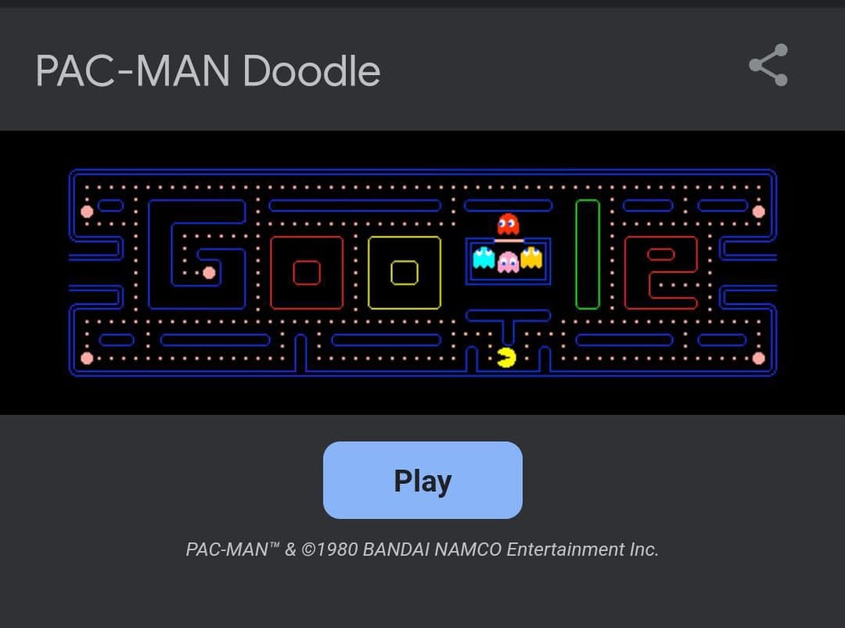 Google Celebrating the Pacman 30th Anniversary