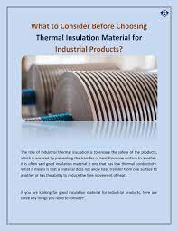What Type of Thermal Insulation Should You Choose?